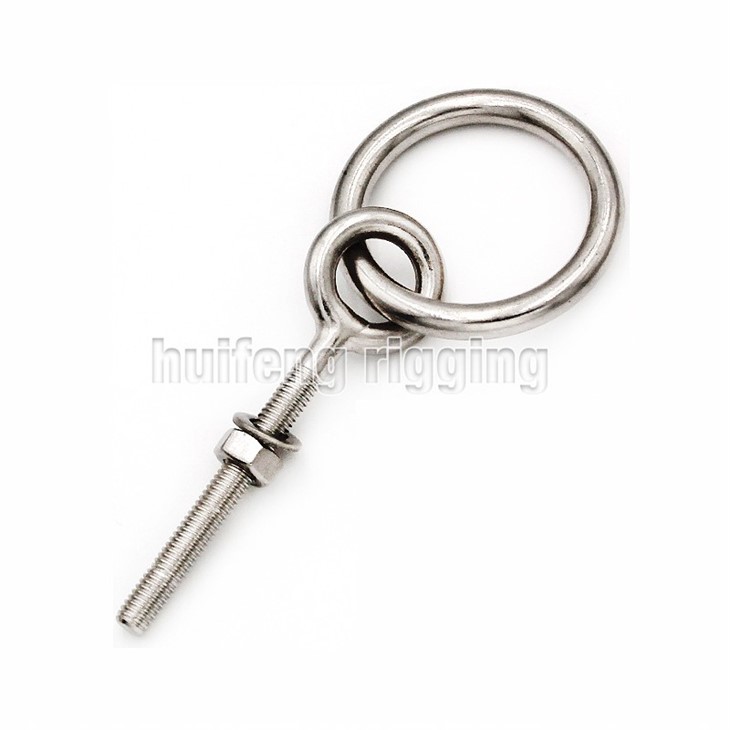 Øyebolt med ring sveiset, med vaskemaskin og mutter